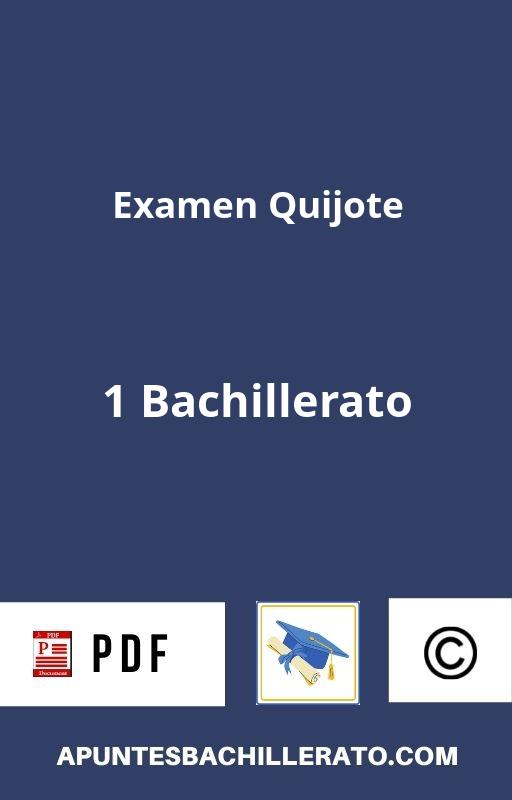 Examen Quijote 1 Bachillerato