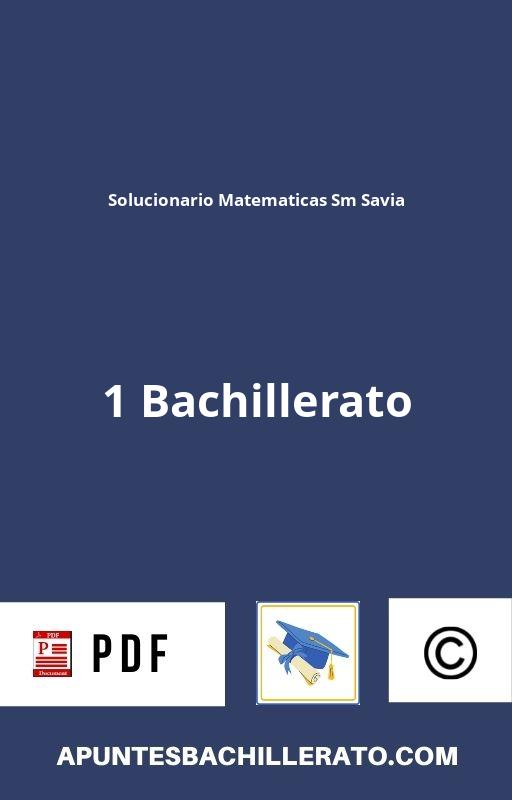 Solucionario Matematicas 1 Bachillerato Sm Savia PDF
