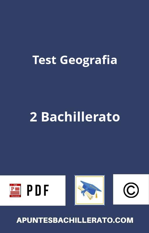 Test Geografia 2 Bachillerato 】 2024